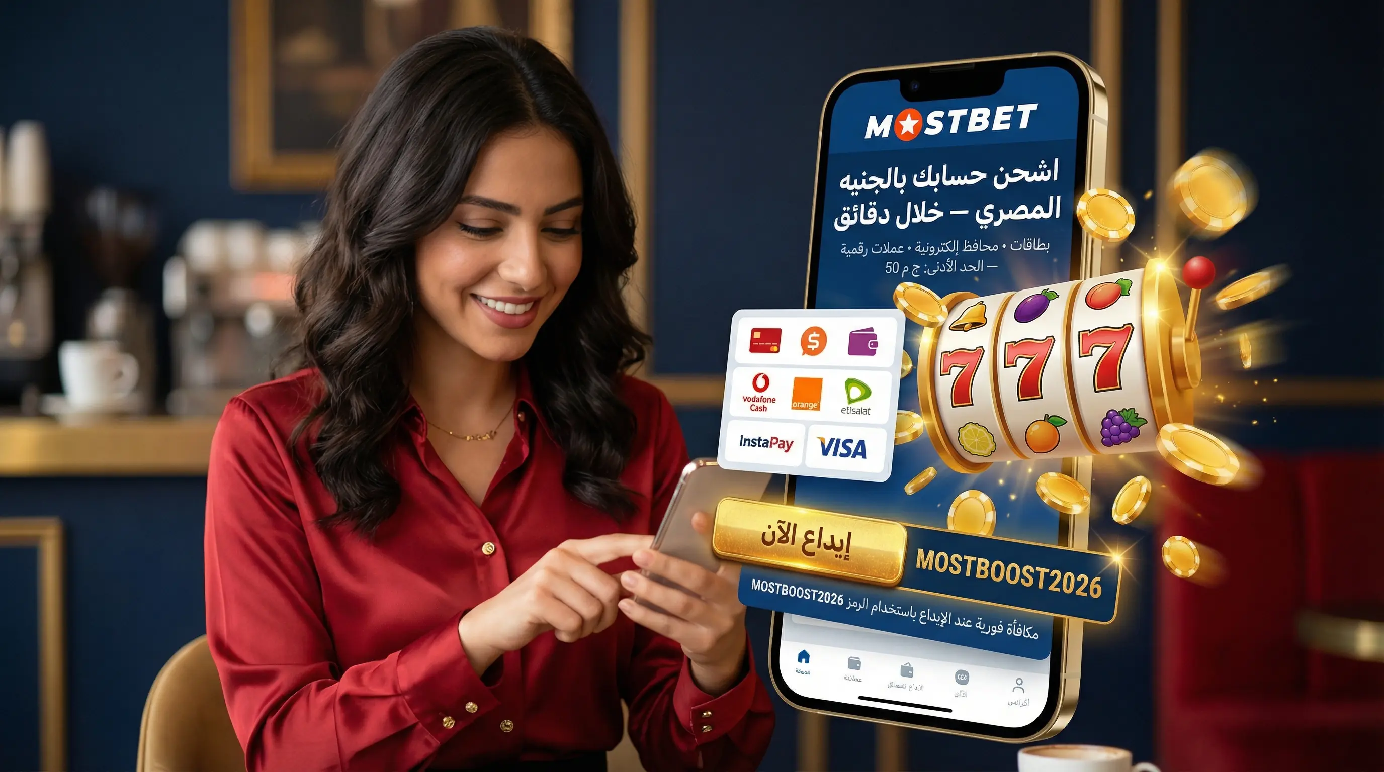 صورة توضيحية لدليل إيداع Mostbet بالجنيه المصري