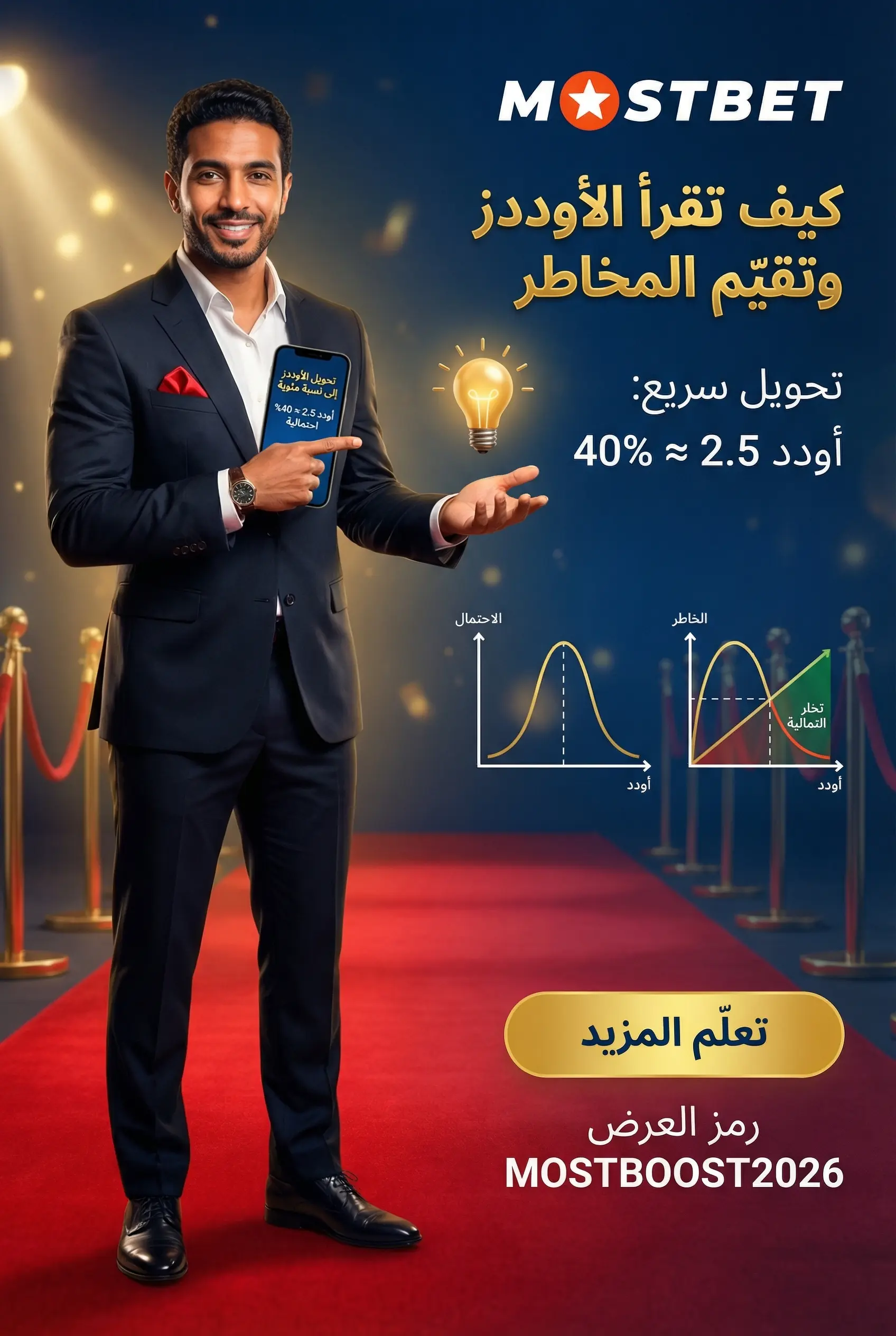 صورة عمودية لقسم كيفية قراءة الأوددز وتقييم المخاطر