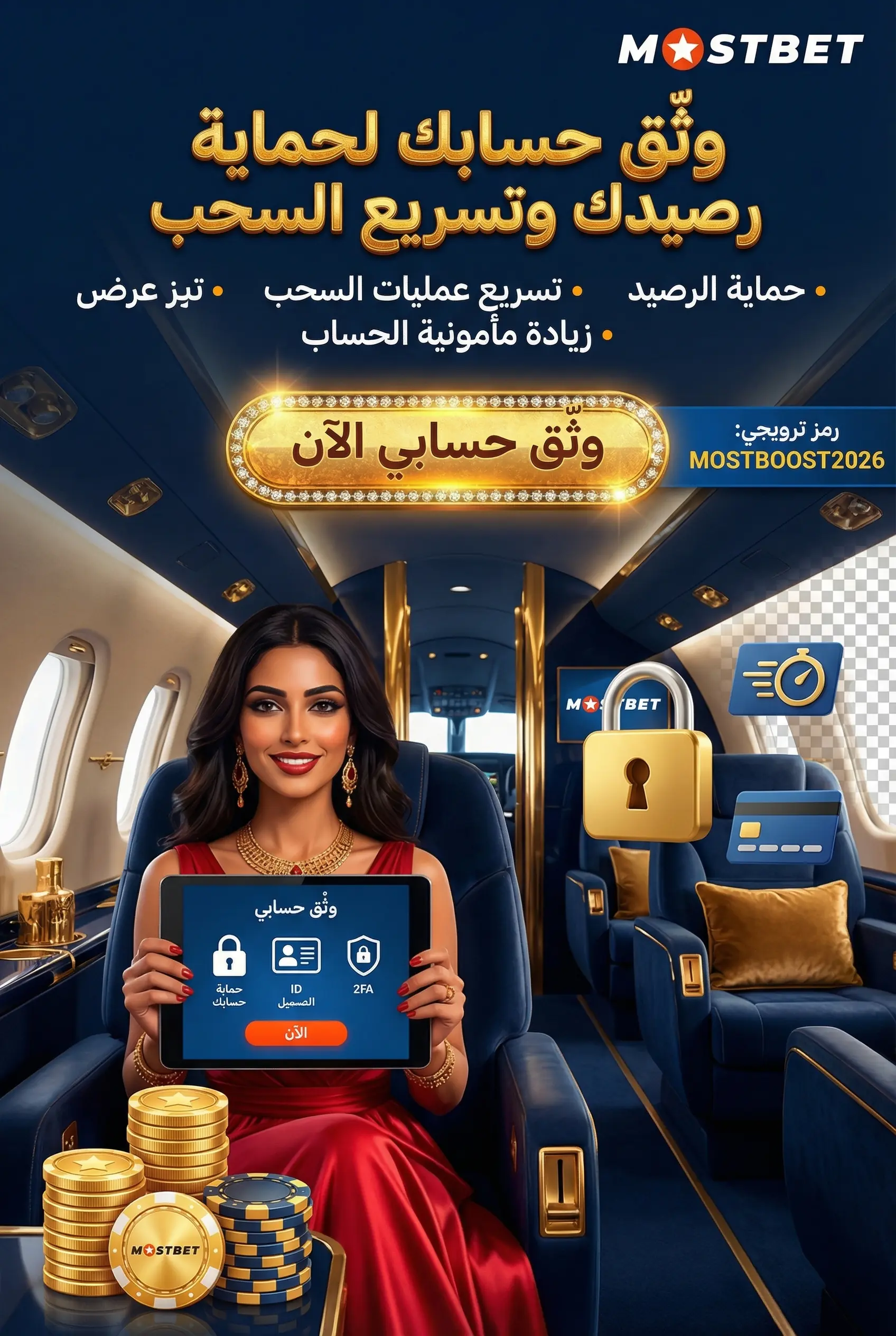 تأمين وتوثيق حساب Mostbet